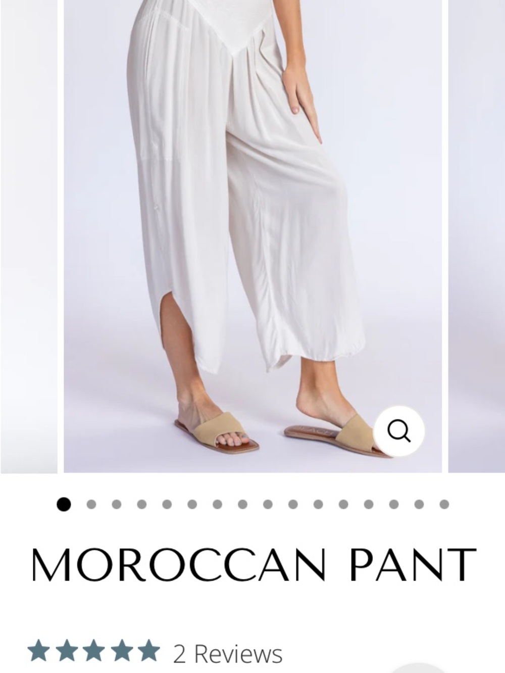 Nati Moroccan Pant - Cream Wide-Leg Cropped Pants